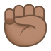 ✊🏽 raised fist: medium skin tone display on JoyPixels